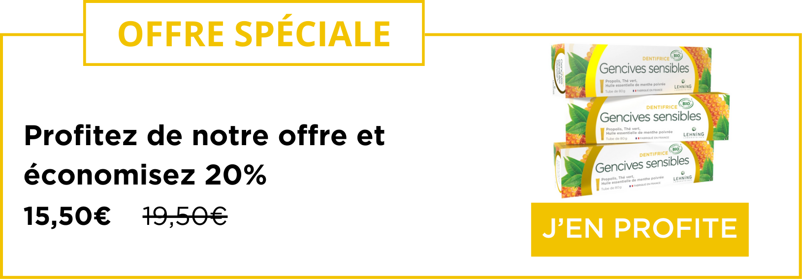 Promos 3 dentifrices gencives sensibles laboratoires lehning